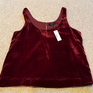 J. Crew Rich Burgundy Velvet Camisole Size 4